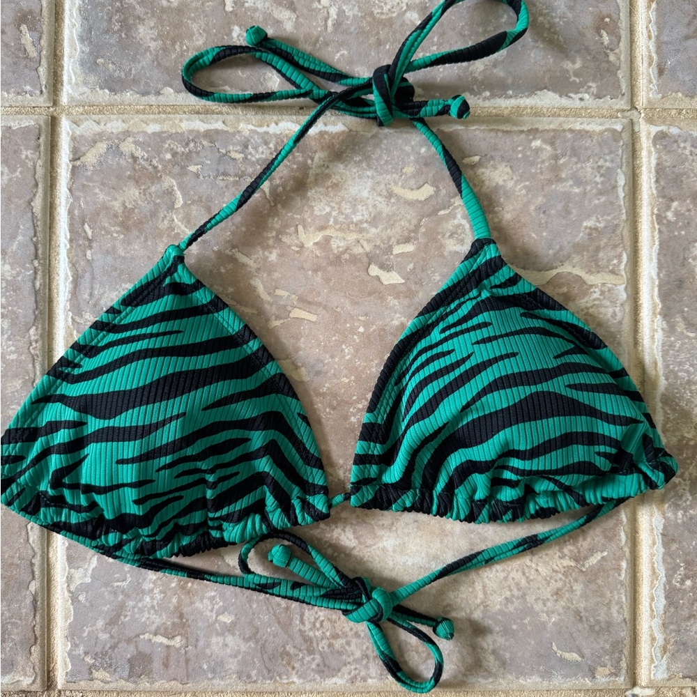 Zebra Triangle String Bikini Top